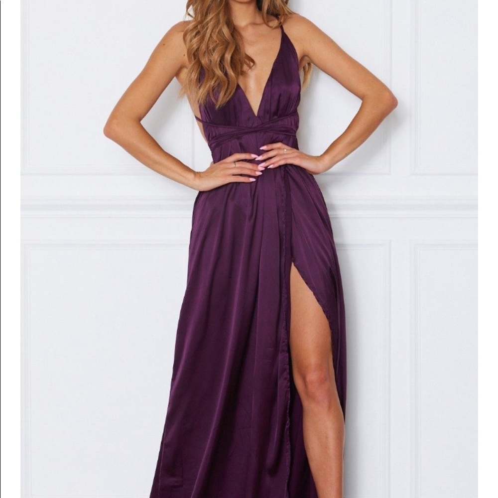white fox boutique plum maxi dress
